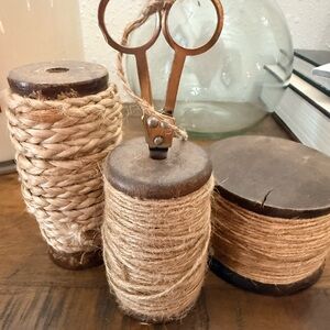 Rustic Twine Spools with Scissors